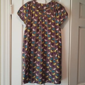 Mini Boden Girls Bird Dress 13 14 Like New